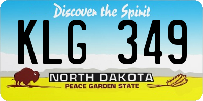 ND license plate KLG349