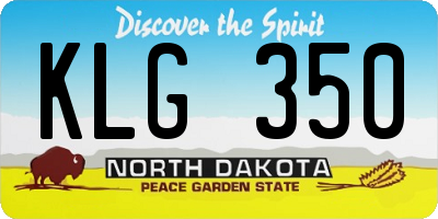 ND license plate KLG350