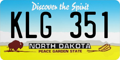 ND license plate KLG351