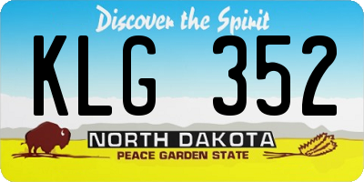 ND license plate KLG352