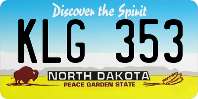 ND license plate KLG353