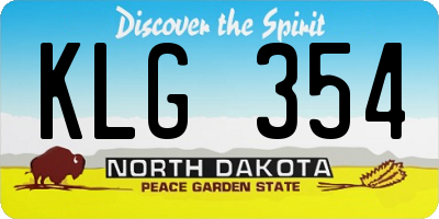 ND license plate KLG354