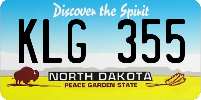 ND license plate KLG355