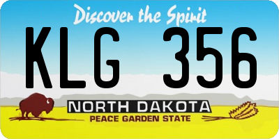ND license plate KLG356