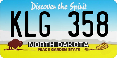 ND license plate KLG358