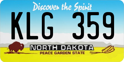 ND license plate KLG359