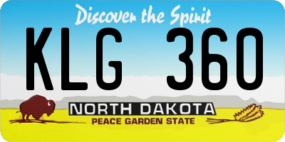 ND license plate KLG360