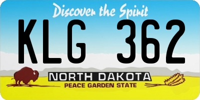 ND license plate KLG362