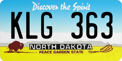 ND license plate KLG363
