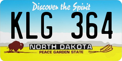 ND license plate KLG364