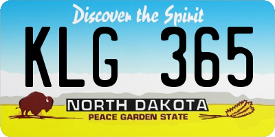 ND license plate KLG365