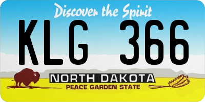 ND license plate KLG366