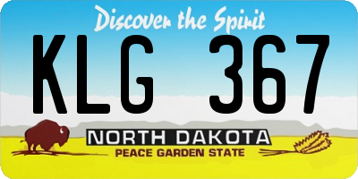ND license plate KLG367