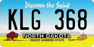 ND license plate KLG368
