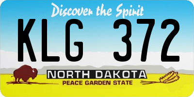 ND license plate KLG372