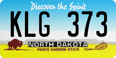 ND license plate KLG373