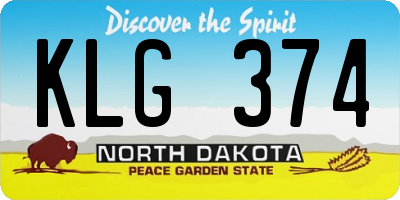 ND license plate KLG374