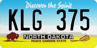ND license plate KLG375