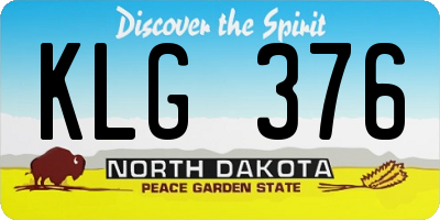 ND license plate KLG376