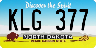 ND license plate KLG377