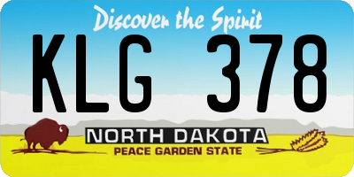 ND license plate KLG378