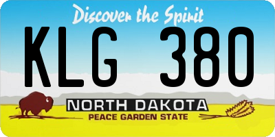 ND license plate KLG380