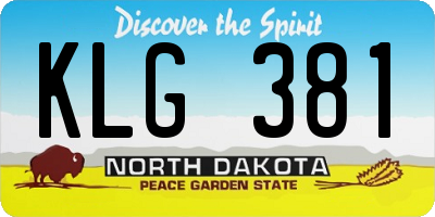 ND license plate KLG381