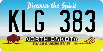 ND license plate KLG383