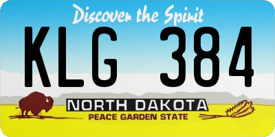 ND license plate KLG384