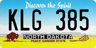 ND license plate KLG385