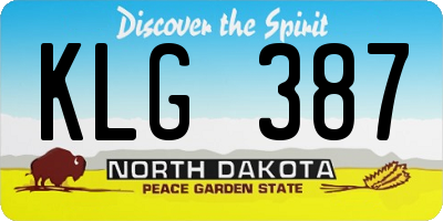 ND license plate KLG387