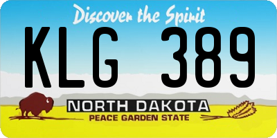ND license plate KLG389