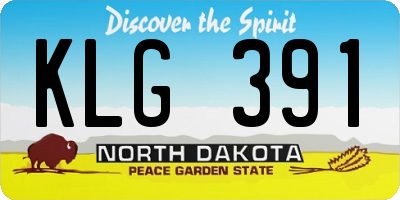 ND license plate KLG391
