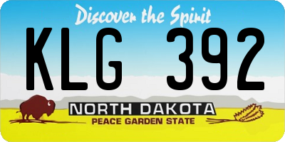 ND license plate KLG392