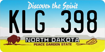 ND license plate KLG398
