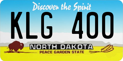 ND license plate KLG400