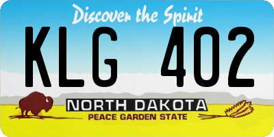 ND license plate KLG402