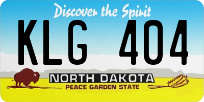 ND license plate KLG404
