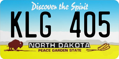 ND license plate KLG405