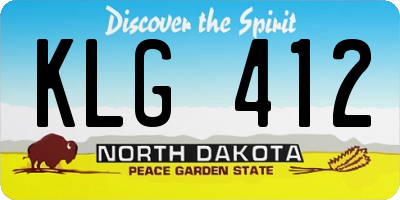 ND license plate KLG412