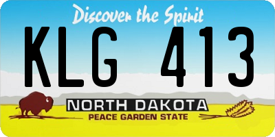 ND license plate KLG413