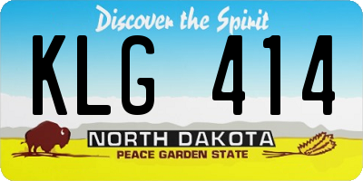 ND license plate KLG414