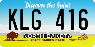 ND license plate KLG416