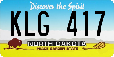 ND license plate KLG417