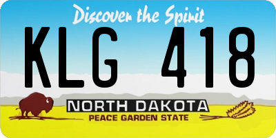 ND license plate KLG418