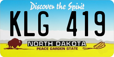 ND license plate KLG419