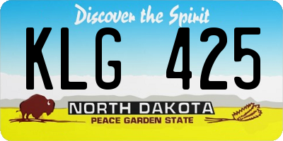 ND license plate KLG425