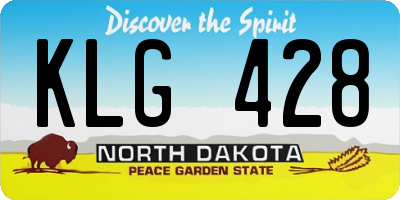 ND license plate KLG428