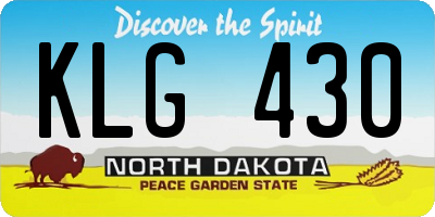 ND license plate KLG430