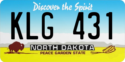 ND license plate KLG431